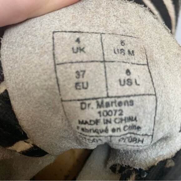 Dr. Martens Zebra Print Pony Hair Leather Boots #3 Rare 6 - Picture 4 of 11